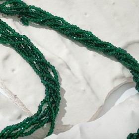 

Бусы шар №2 гранёный "Шпинель" 5 нитей, кручёные, цвет зелёный, 40см с удлинителем 5см