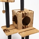 Комплекс для кошек с когтеточкой «Лестница», 56×52×140 см, ковролин, микс цветов - Фото 3