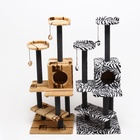 Комплекс для кошек с когтеточкой «Лестница», 56×52×140 см, ковролин, микс цветов - Фото 9