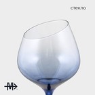 Бокал для вина Magistro «Иллюзия», 540 мл, 10×24 см, стекло, прозрачный, синий - Фото 4