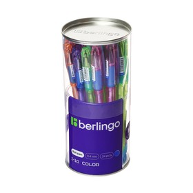 Ручка шариковая Berlingo 10 Color, стержень синий 0.4 мм, корпус ассорти 9470178