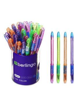 Ручка шариковая Berlingo 10 Color, стержень синий 0.4 мм, корпус ассорти 9470178