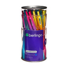 Ручка шариковая автоматическая Berlingo "Radiance" корпус ассорти син 0,7мм - Фото 4