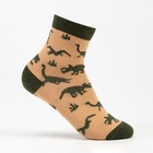 Носки детские «Динозавры», цвет бежевый, размер 16-18 - фото 10219648
