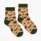 Носки детские «Динозавры», бежевые, размер 20-22 - фото 51196817