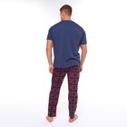 Комплект домашний мужской (футболка/брюки), цвет синий/красный, размер 50 - Фото 5