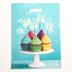 Пакет «Кексики», полиэтиленовый с вырубной ручкой, 45?34 см, 30 мкм (комплект 50 шт)