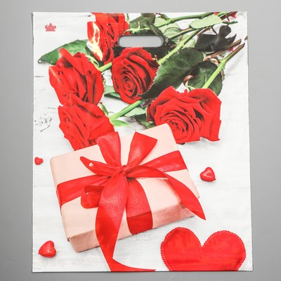 Пакет «Свидание», полиэтиленовый с вырубной ручкой, 38×45 см, 60 мкм