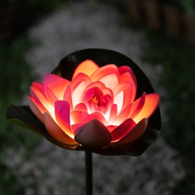 Садовый светильник на солнечной батарее «Лотос», 70 см, 1 LED, свечение тёплое белое