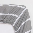 Простыня на резинке 1.5-спальная «Этель» Gray stripes, 140×200+25 см, поплин 6632216