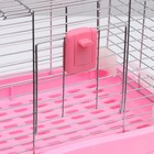 Клетка для грызунов с колёсами и выдвижным поддоном, 49 х 33 х 37 см, розовая - Фото 4