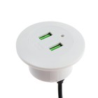 USB Розетка в стол LPA-90, 2 USB, 3 А, кабель 1.8 м, со съемной вилкой 5В/2А, белая - фото 51459282 USB Розетка в стол LPA-90, 2 USB, 3 А, кабель 1.8 м, со съемной вилкой 5В/2А, белая - фото 51459282
