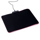 Коврик для мыши, 35х25х0.3 см, с подсветкой RGB, USB, черный - фото 10220731