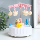 Шкатулка музыкальная механическая "Карусель - мишки" белая 13,5х13,5х20 см - фото 21994035