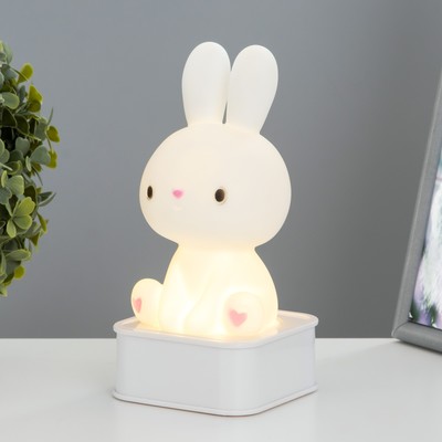 Фигурка световая RISALUX «Зайчик», LED-ночник, от USB или батареек 4×АА, белый, 9×9×19 см