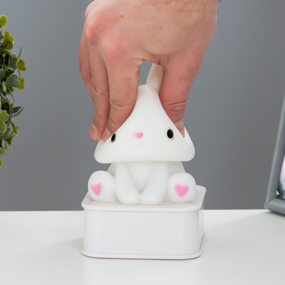 Фигурка световая RISALUX «Зайчик», LED-ночник, от USB или батареек 4×АА, белый, 9×9×19 см