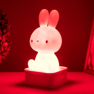 Фигурка световая RISALUX «Зайчик», LED-ночник, от USB или батареек 4×АА, белый, 9×9×19 см