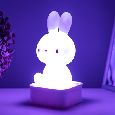 Фигурка световая RISALUX «Зайчик», LED-ночник, от USB или батареек 4×АА, белый, 9×9×19 см