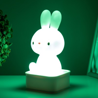 Фигурка световая RISALUX «Зайчик», LED-ночник, от USB или батареек 4×АА, белый, 9×9×19 см