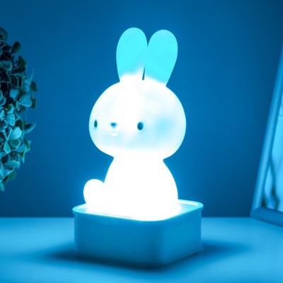 Фигурка световая RISALUX «Зайчик», LED-ночник, от USB или батареек 4×АА, белый, 9×9×19 см