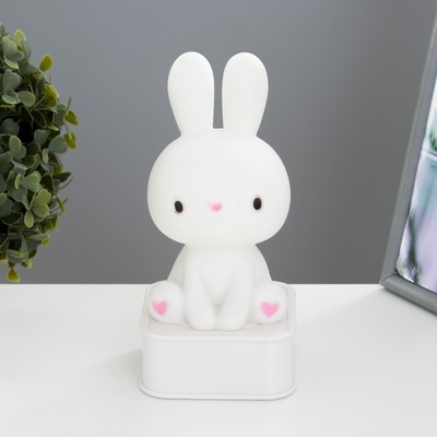 Фигурка световая RISALUX «Зайчик», LED-ночник, от USB или батареек 4×АА, белый, 9×9×19 см