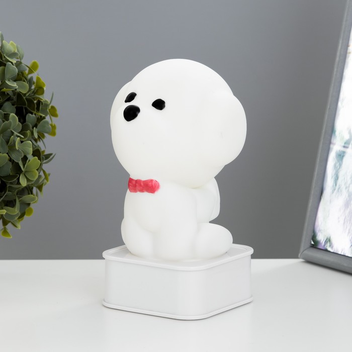 Фигурка световая RISALUX «Собачка», LED-ночник, от USB и батареек 4×АА, белый, 11.5×11×19 см