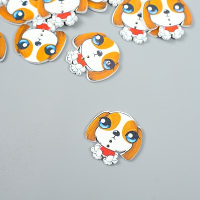 Пуговицы дерево для творчества 2 прокола «Щеночек», набор 15 шт., 3×3 см