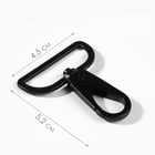 Карабин металлический, 52×45 мм / 38×3.5 мм, 3 шт., матовый чёрный - Фото 2