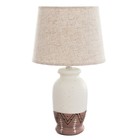 Настольная лампа "Инесса" Е14 40Вт бело-серый 22х22х38 см RISALUX - фото 21994502