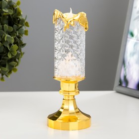 Ночник "Мерцающая свеча" LED от батареек золото 7х7х18 см RISALUX