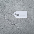 Ценники на верёвке, 100 шт. отверстие 3 мм, 1.3×2.5 см, белые, золотой - Фото 2