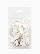 Ценники на верёвке, 100 шт. отверстие 3 мм, 1.3×2.5 см, белые, золотой  (артикул 9218025)  большой выбор товаров оптом и в розницу по низким ценам с доставкой