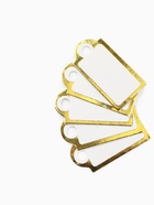 Ценники на верёвке, 100 шт. отверстие 3 мм, 1.3×2.5 см, белые, золотой  (артикул 9218025)  большой выбор товаров оптом и в розницу по низким ценам с доставкой