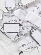 Ценники на верёвке, 100 шт. отверстие 3 мм, 1.3×2.5 см, белые, серебристый - Фото 3