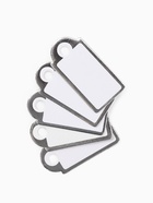 Ценники на верёвке, 100 шт. отверстие 3 мм, 1.3×2.5 см, белые, серебристый  (артикул 9218026)  большой выбор товаров оптом и в розницу по низким ценам с доставкой