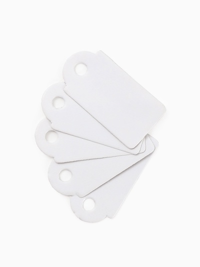 Ценники на верёвке, 100 шт. отверстие 3 мм, 1.3×2.6 см, белый