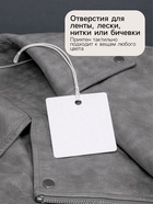 Ценники на верёвке, 100 шт. отверстие 4 мм, 3×4 см, белый - Фото 2
