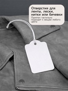Ценники на верёвке, 100 шт. отверстие 3 мм, 3.3×1.8 см, белый - Фото 2