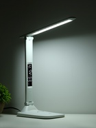Лампа настольная светодиодная, часы, календарь, термометр, 3 режима, USB, 12×17×34 см, белая - Фото 8