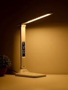 Лампа настольная светодиодная, часы, календарь, термометр, 3 режима, USB, 12×17×34 см, белая - Фото 9