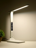 Лампа настольная светодиодная, часы, календарь, термометр, 3 режима, USB, 12×17×34 см, белая - Фото 4