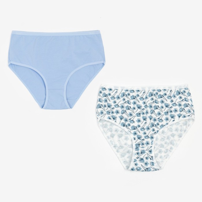 Набор трусов женских Collorista «Цветы», 2 шт., цвет синий, размер 52 - Фото 1