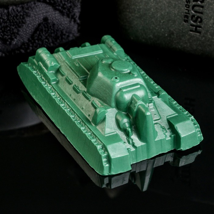 Фигурное мыло "Танк Т-34" зеленый, 118гр - фото 1907619135