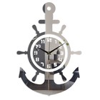 Часы-наклейка, серия: DIY, "Якорь", 45 х 31 см, 1 АА, серебро - фото 288152684