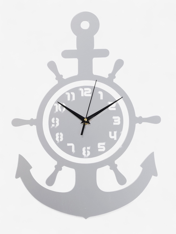 Часы настенные интерьерные «Якорь», 3D, наклейка, 45×31 см - Фото 1