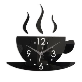 Часы-наклейка, серия: DIY, 'Аромат кофе', 28 х 28 см, 1 АА, черные