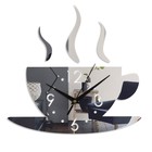 Часы-наклейка, серия: DIY, "Аромат кофе", 28 х 28 см, 1 АА, серебро - фото 319244793