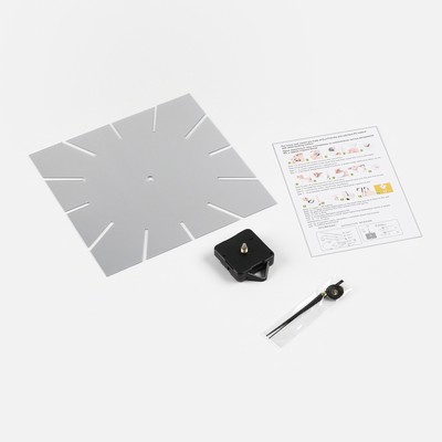 Часы-наклейка, серия: DIY, "Классика квадрат" 25 х 25 см, 1 АА, серебро