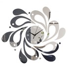 Часы-наклейка "Капли", 45 х 45 см, 1 АА, серебро - фото 6797923