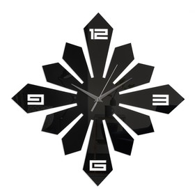 Часы-наклейка, серия: DIY, 'Геометрическое солнце', 40 х 40 см, 1 АА, черные